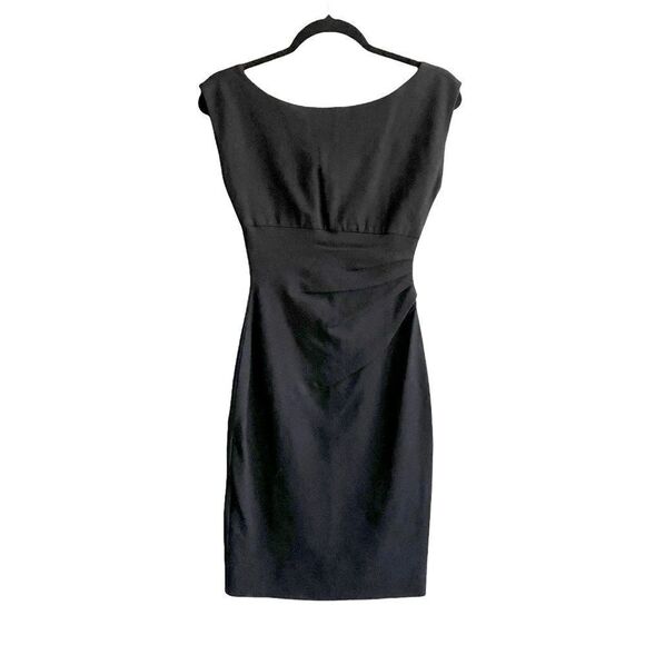 DIANE Von FURSTENBERG Sleeveless Jori V-Back Knee Length Sheath Dress Black 0 - Picture 4 of 7